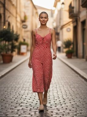 🌻 Old Navy Floral Tie-Front Cropped Jumpsuit #588